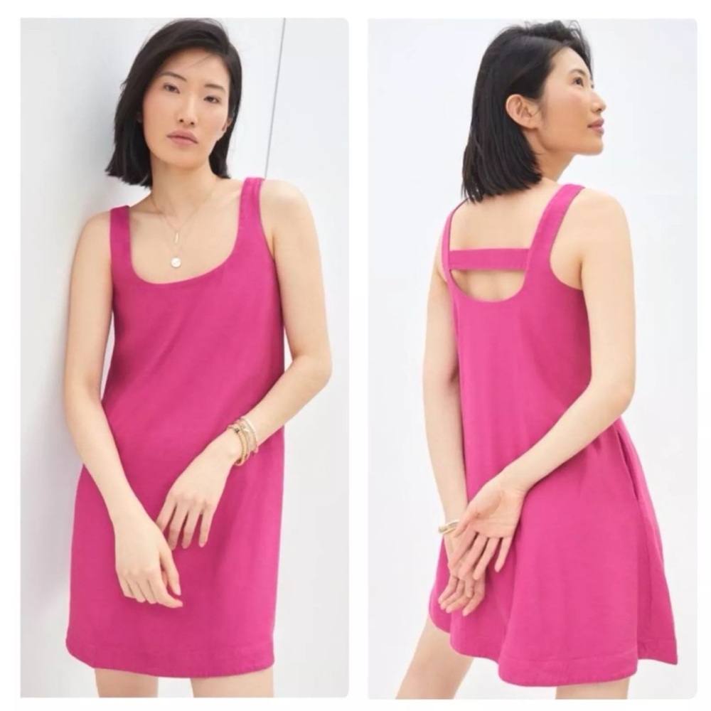 NWT Maeve Anthropologie Lorraine Sleeveless Mini Dress in Magenta Size Medium - Picture 1 of 12
